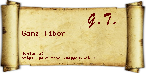 Ganz Tibor névjegykártya